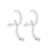 Σκουλαρίκια Φίδι Ζευγάρι από Ασήμι 925 (Sterling Silver) | Μαύρες Ζιργκόν Πέτρες