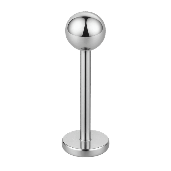Σκουλαρίκι για λαμπρετ (labret) απο τιτάνιο ASTM F136 σε ασημί χρώμα