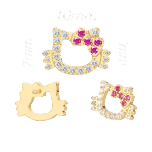 Σκουλαρίκι αυτιού (ear stud) απο Τιτάνιο ASTM F136 Cat με ζιργκον (CZ) – Titanium ASTM F136 – Internally Threaded – 1.2mm – Silver & Gold PVD