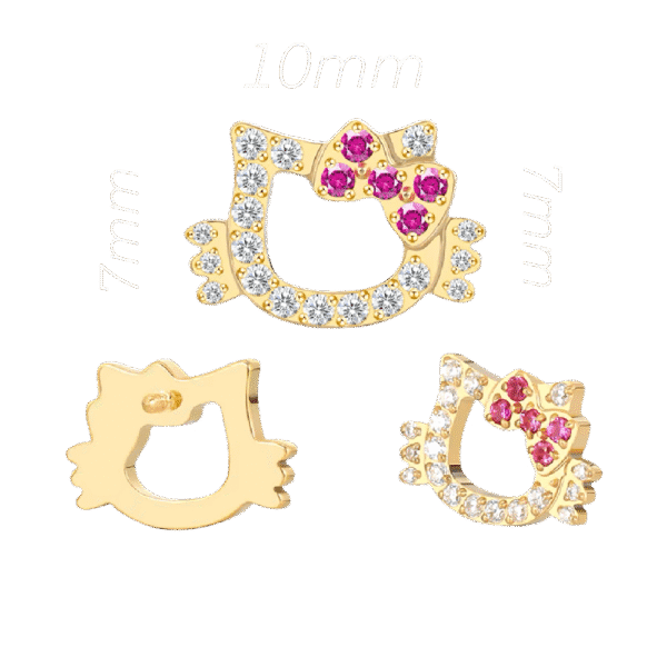 Σκουλαρίκι αυτιού (ear stud) απο Τιτάνιο ASTM F136 Cat με ζιργκον (CZ) – Titanium ASTM F136 – Internally Threaded – 1.2mm – Silver & Gold PVD