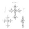 Σκουλαρίκι αυτιού Τιτάνιο ASTM F136 Σταυρός με Ζιργκόν σε ασημί χρώμα