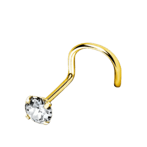 Σκουλαρίκι μύτης από Tιτάνιο ASTM F136 με Ζιργκον (CZ) σε χρύσο χρώμα
