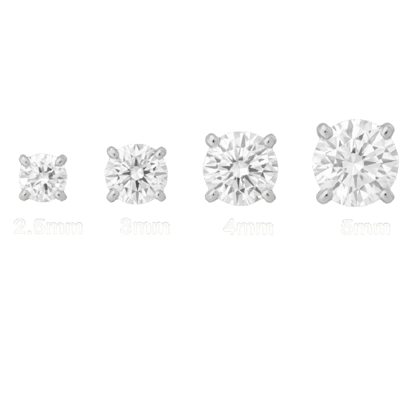 Σκουλαρίκι αυτιού (Ear stud) απο Τιτάνιο ASTM F136 με ζιργκον (CZ) – Internally Threaded – 1.2mm – Silver & Gold PVD