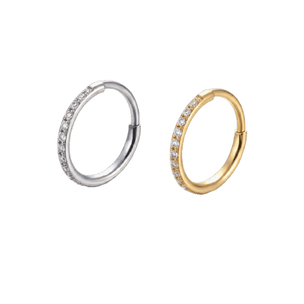 Clicker Κρίκος για Μύτη από Τιτάνιο ASTM F136 με Ζιργκόν & Ενισχυμένο Πάχος