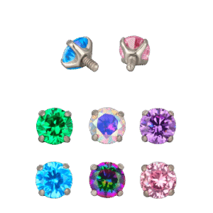 ear-stud-cz-colors Σκουλαρίκι Αυτιού (Ear stud) από Τιτάνιο ASTM F136 με Ζιργκόν – Διάφορα Χρώματα