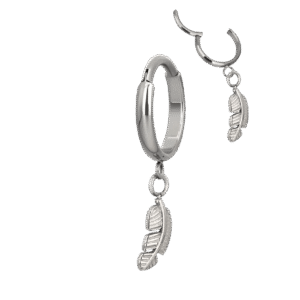 Clicker Κρίκος Αυτιού με Κρεμαστό Φτερό από Τιτάνιο ASTM F136