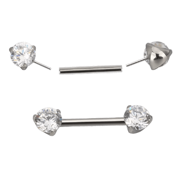 Μπάρα θηλής Threadless (Nipple Barbell) από Τιτάνιο ASTM F136