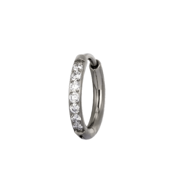 clicker-ring-cz-2.0 Clicker Κρίκος Αυτιού από Τιτάνιο ASTM F-136 και Πέτρες ζιργκον – 2.0mm Look / 1.2mm Κούμπωμα