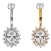 belly-button-oval-halo Σκουλαρίκι Αφαλού (Belly button) από Τιτάνιο ASTM F136 με Οβάλ ζιργκον & Halo CZ
