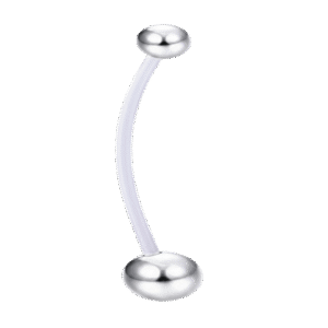 Σκουλαρίκι Αφαλού Εγκυμοσύνης (Belly button) από Bioflex με Ατσάλινες Μπίλιες