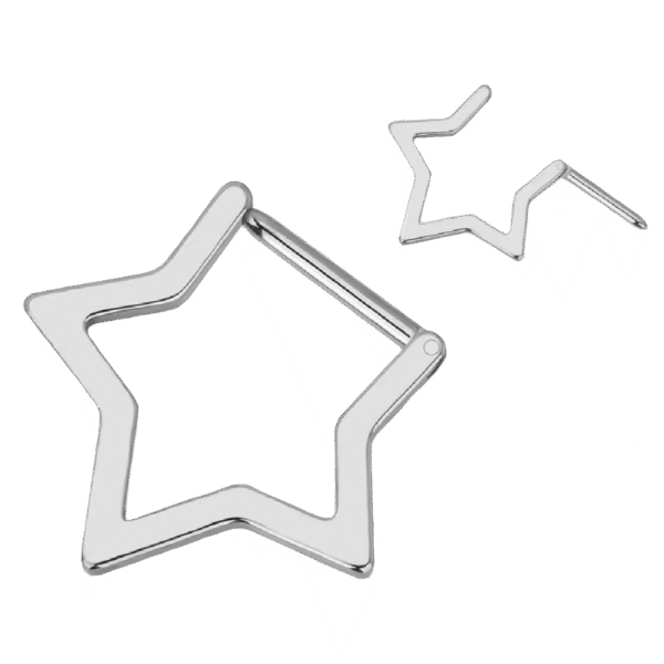 Clicker Κρίκος Star Shape από Τιτάνιο ASTM F136
