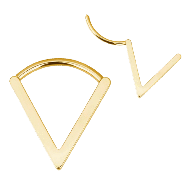 clicker-ring-triangle-shape-gold Clicker Κρίκος Triangle Shape από Τιτάνιο ASTM F136