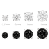 ear stud flat back τιτανίου με διάφανο ή μαύρο ζιργκόν