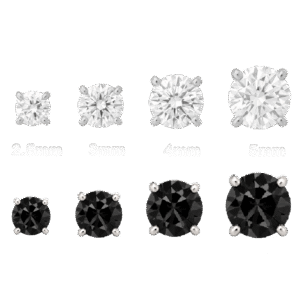 ear stud flat back τιτανίου με διάφανο ή μαύρο ζιργκόν