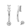 Curved Barbell με Ορθογώνιο Ζιργκόν Baguette – Τιτάνιο ASTM F136