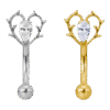 Curved Barbell Gothic Καρδιά με Ζιργκόν Δάκρυ – Τιτάνιο ASTM F136