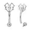 Curved Barbell Gothic Καρδιά με Ζιργκόν Δάκρυ – Τιτάνιο ASTM F136