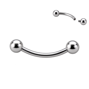 Σκουλαρίκι Φρυδιού Curved Barbell με Εσωτερικό Σπείρωμα – Τιτάνιο ASTM F136