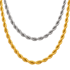 Unisex Κολιέ Rope Chain από Ανοξείδωτο Ατσάλι 304 – Ασημί & Χρυσό