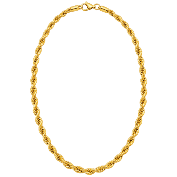 Unisex κολιέ Rope Chain από ανοξείδωτο ατσάλι σε χρυσό χρώμα
