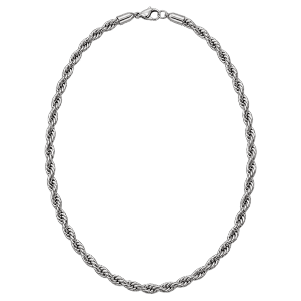 Unisex κολιέ Rope Chain από ανοξείδωτο ατσάλι σε ασημί